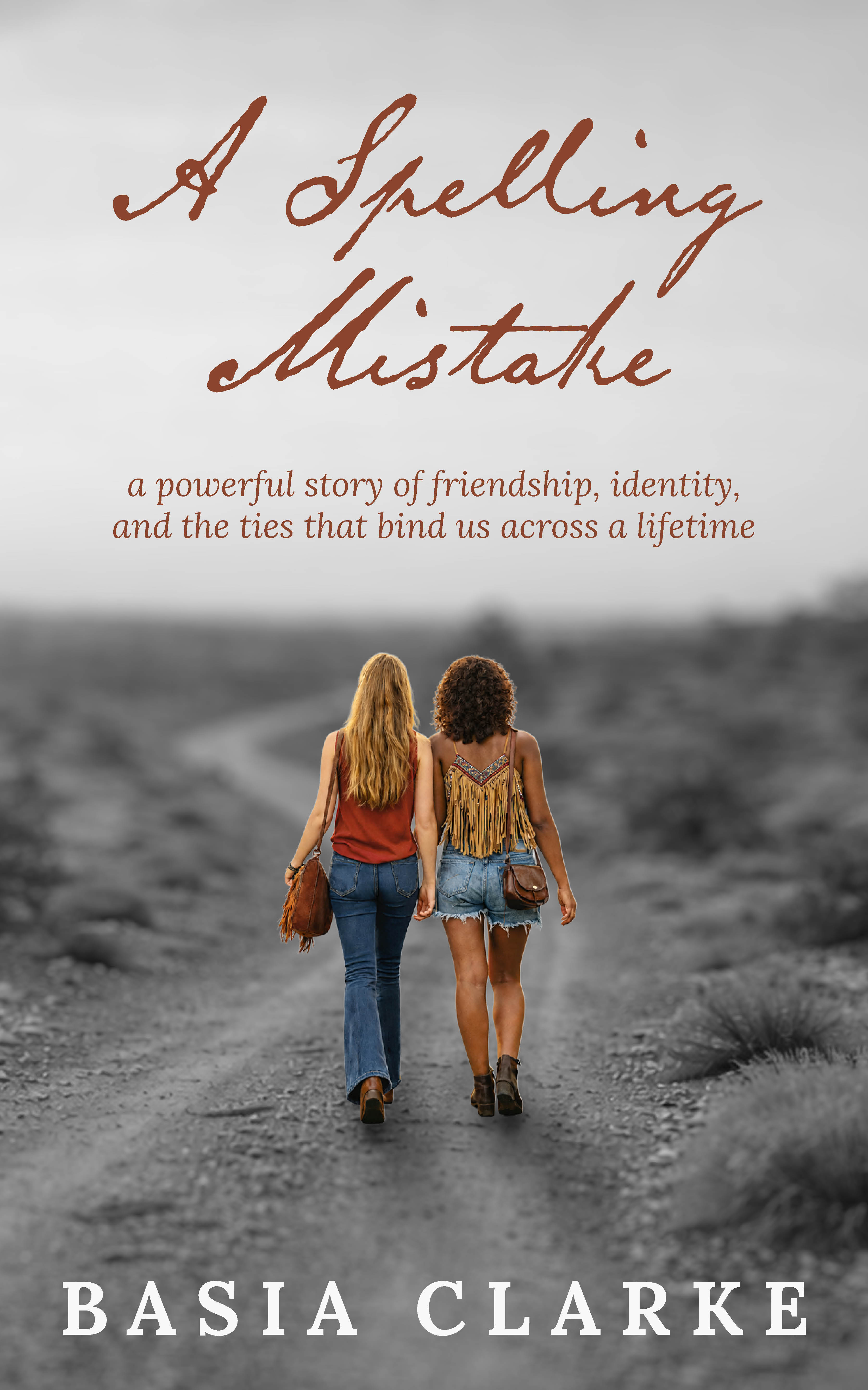 A Spelling Mistake book cover: two women walking a dirt road, seen from behind